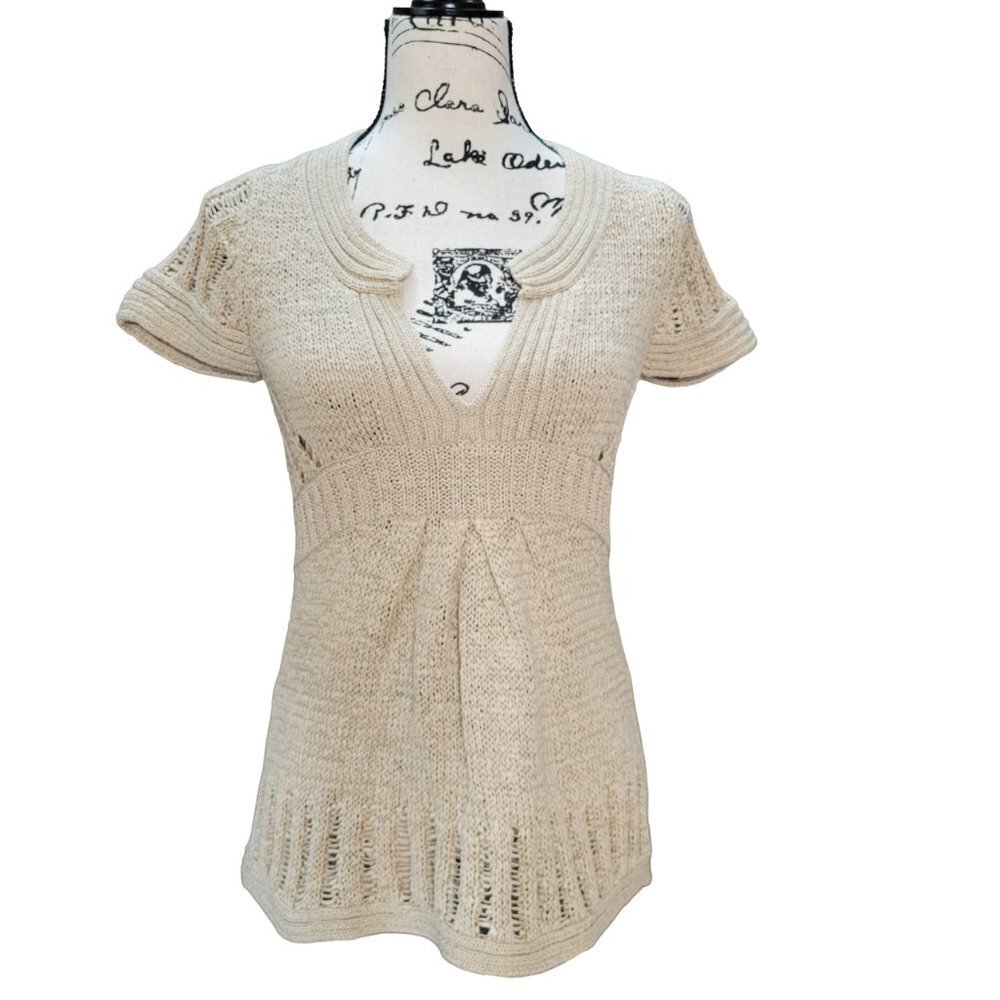 Willi Smith Gold Open Knit Top - Size Small
